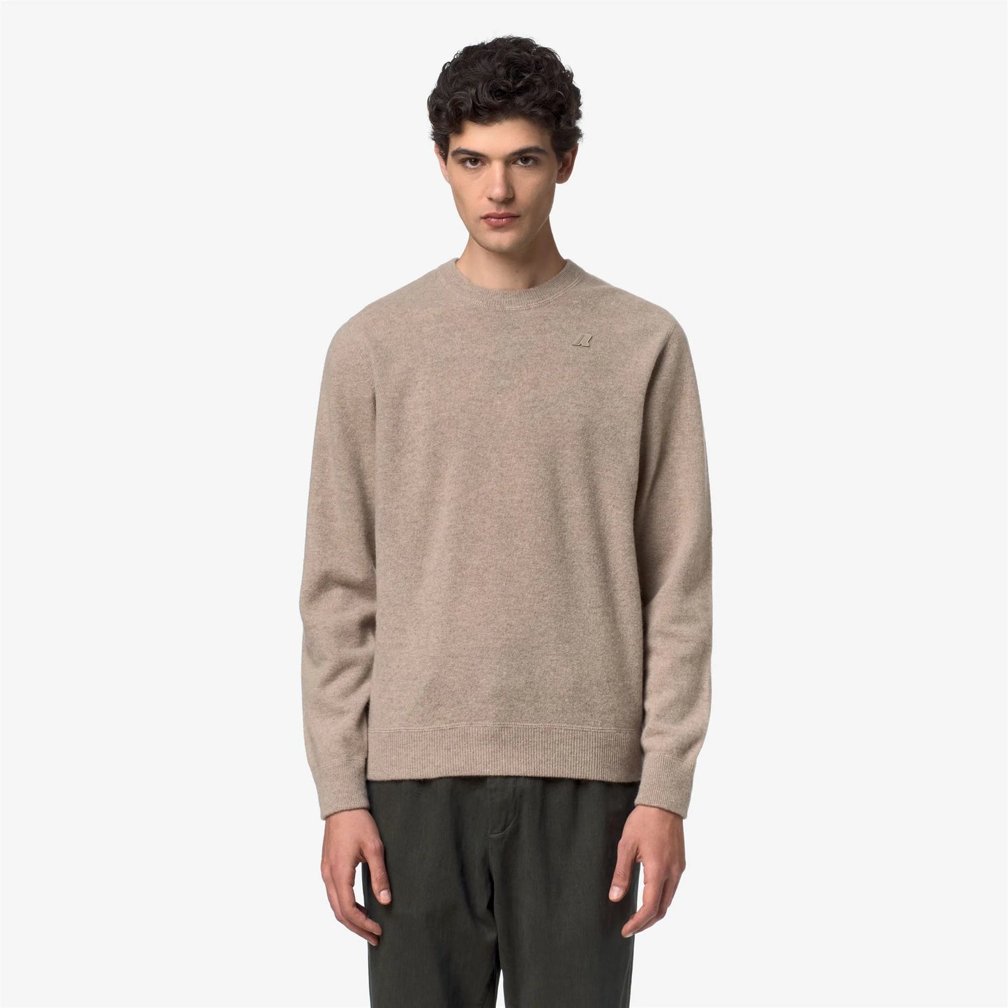 K-WAY AI26-27 Felpa Sebastien Fleece Stitch Beige Plaza Uomo - Kirù Boutique 28 | Chiavari