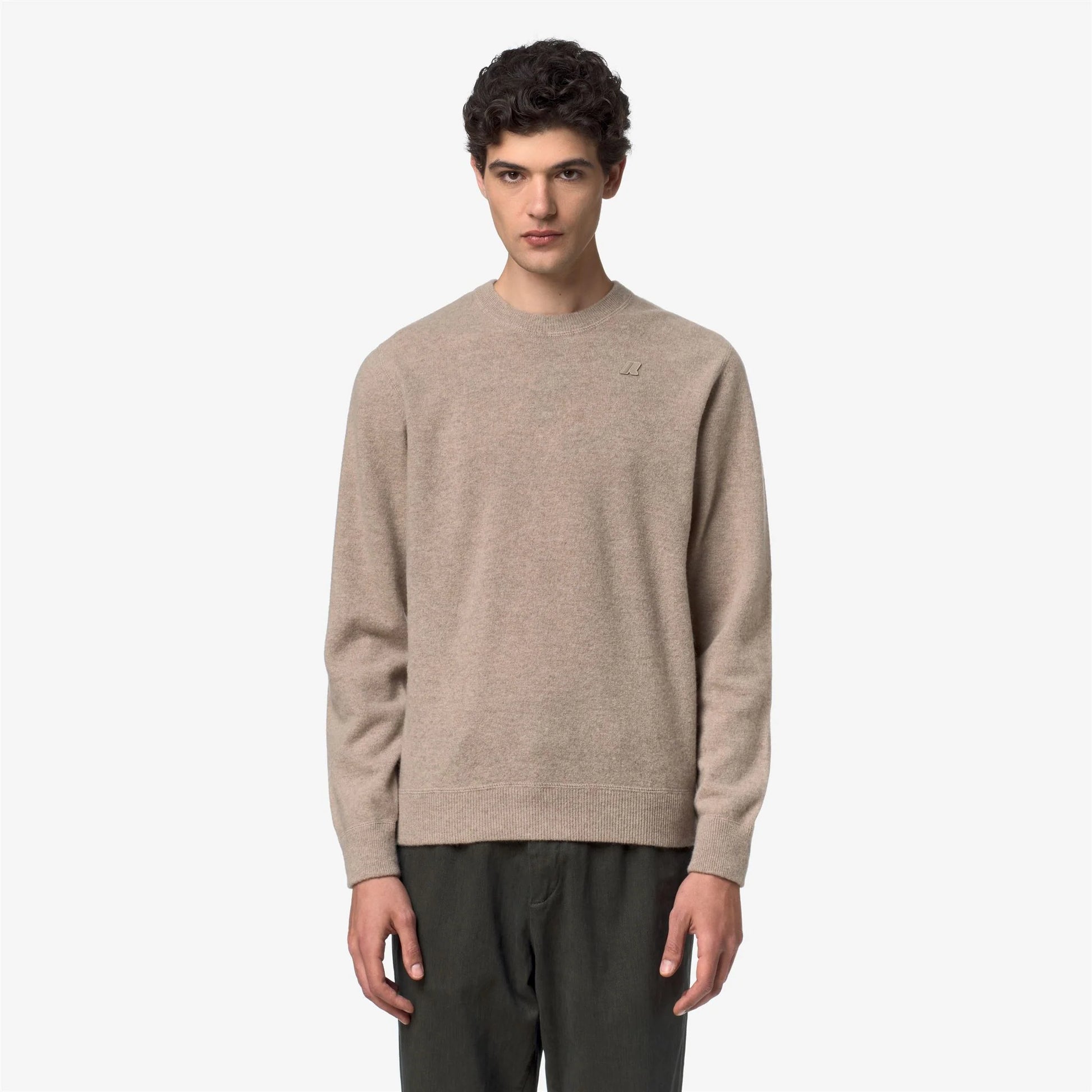 K-WAY AI26-27 Felpa Sebastien Fleece Stitch Beige Plaza Uomo - Kirù Boutique 28 | Chiavari