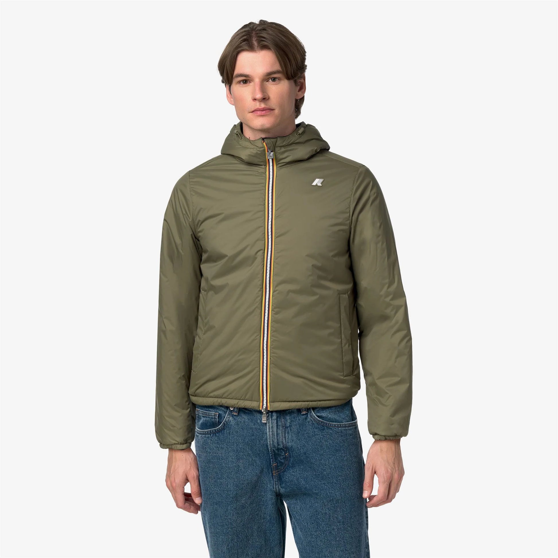 K-WAY AI26-27 Giacca Jack Spacer Nylon Double Reversibile Black Pure-Green Army Uomo - Kirù Boutique 28 | Chiavari