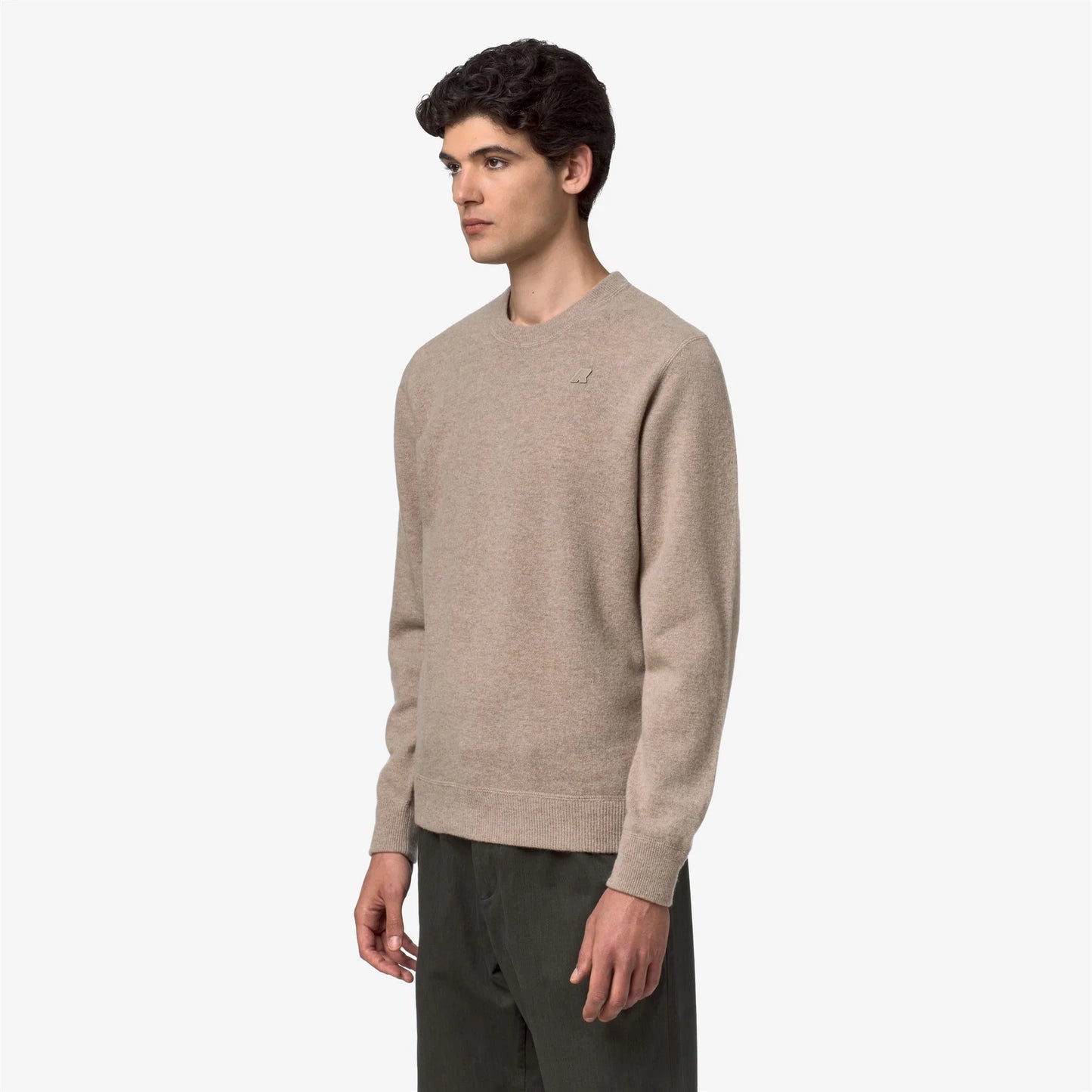 K-WAY AI26-27 Felpa Sebastien Fleece Stitch Beige Plaza Uomo - Kirù Boutique 28 | Chiavari