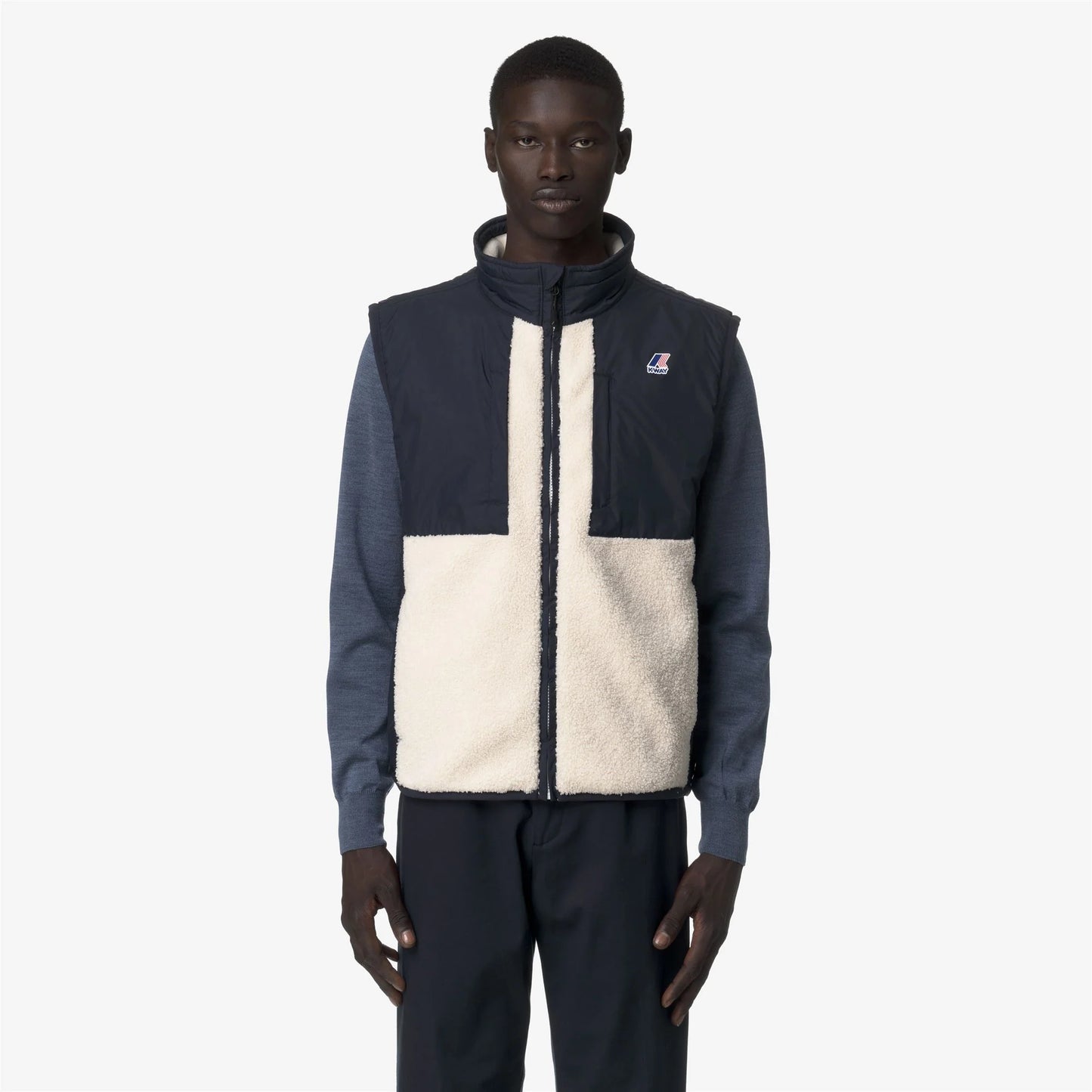 K-WAY AI26-27 Giacca Vital 4.0 Orsetto Blue Depth-Ecru Unisex - Kirù Boutique 28 | Chiavari