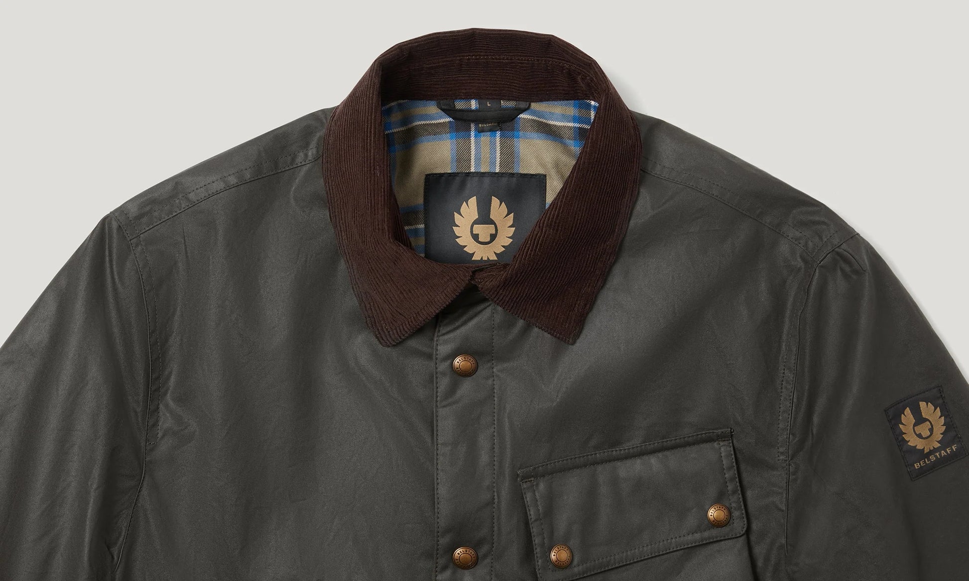 BELSTAFF AI26-27 Giacca Ground Faded Olive Man - Kirù Boutique 28 | Chiavari