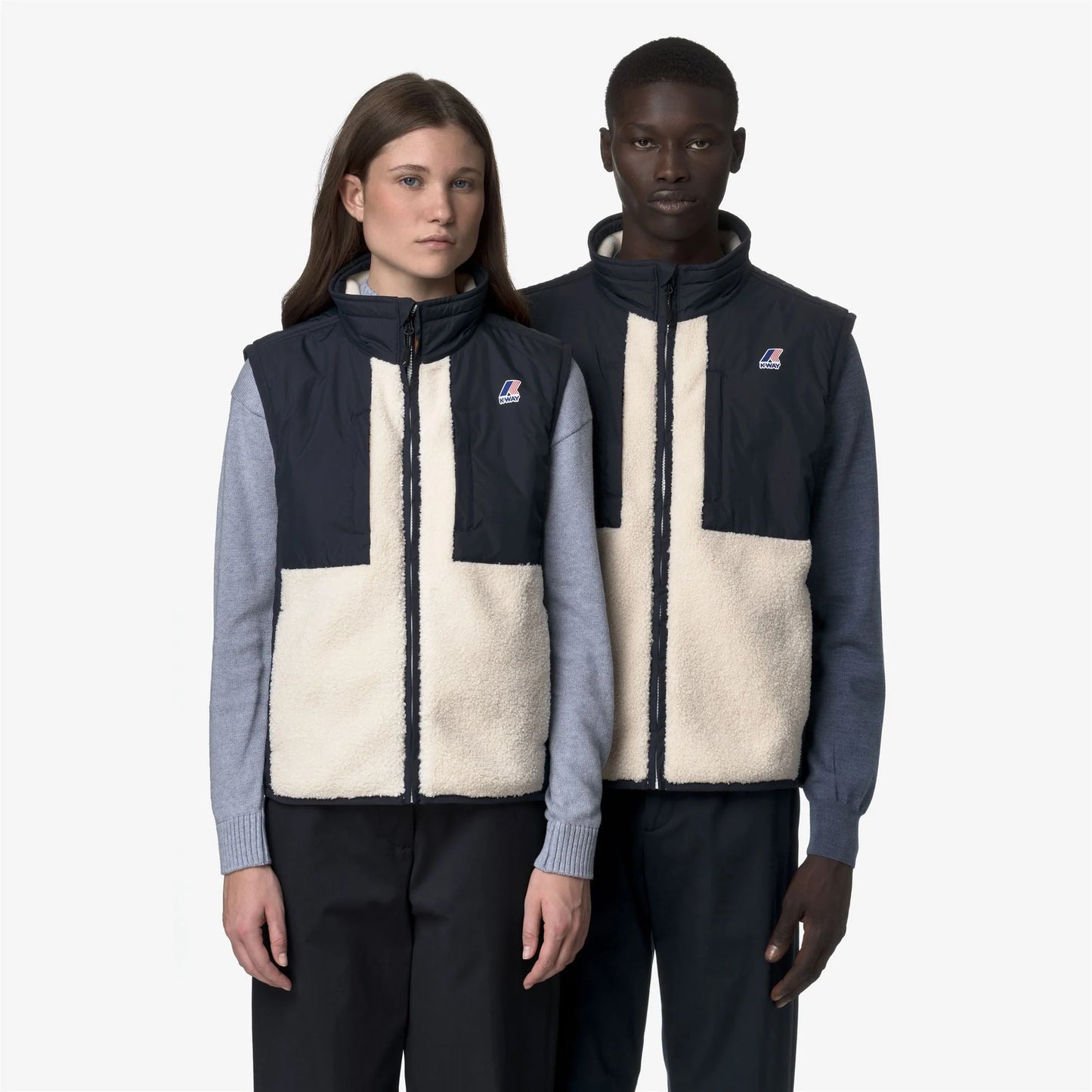 K-WAY AI26-27 Giacca Vital 4.0 Orsetto Blue Depth-Ecru Unisex - Kirù Boutique 28 | Chiavari