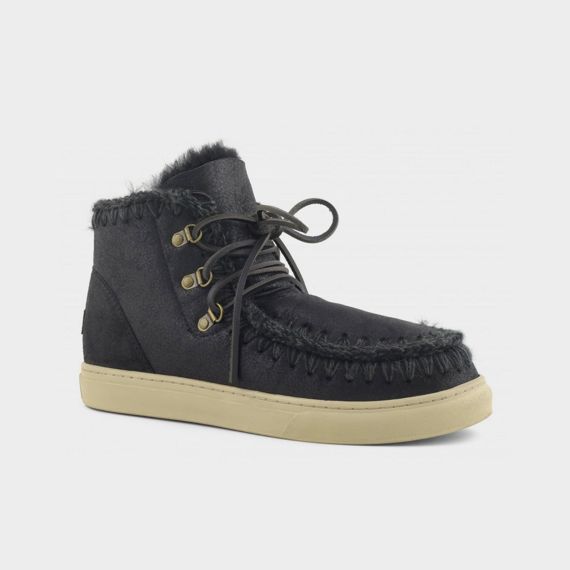 Mou Boots AI23-24 Eskimo Sneaker Lace-up Men's Cracked Black/Grey - Kirù Boutique 28 | Chiavari