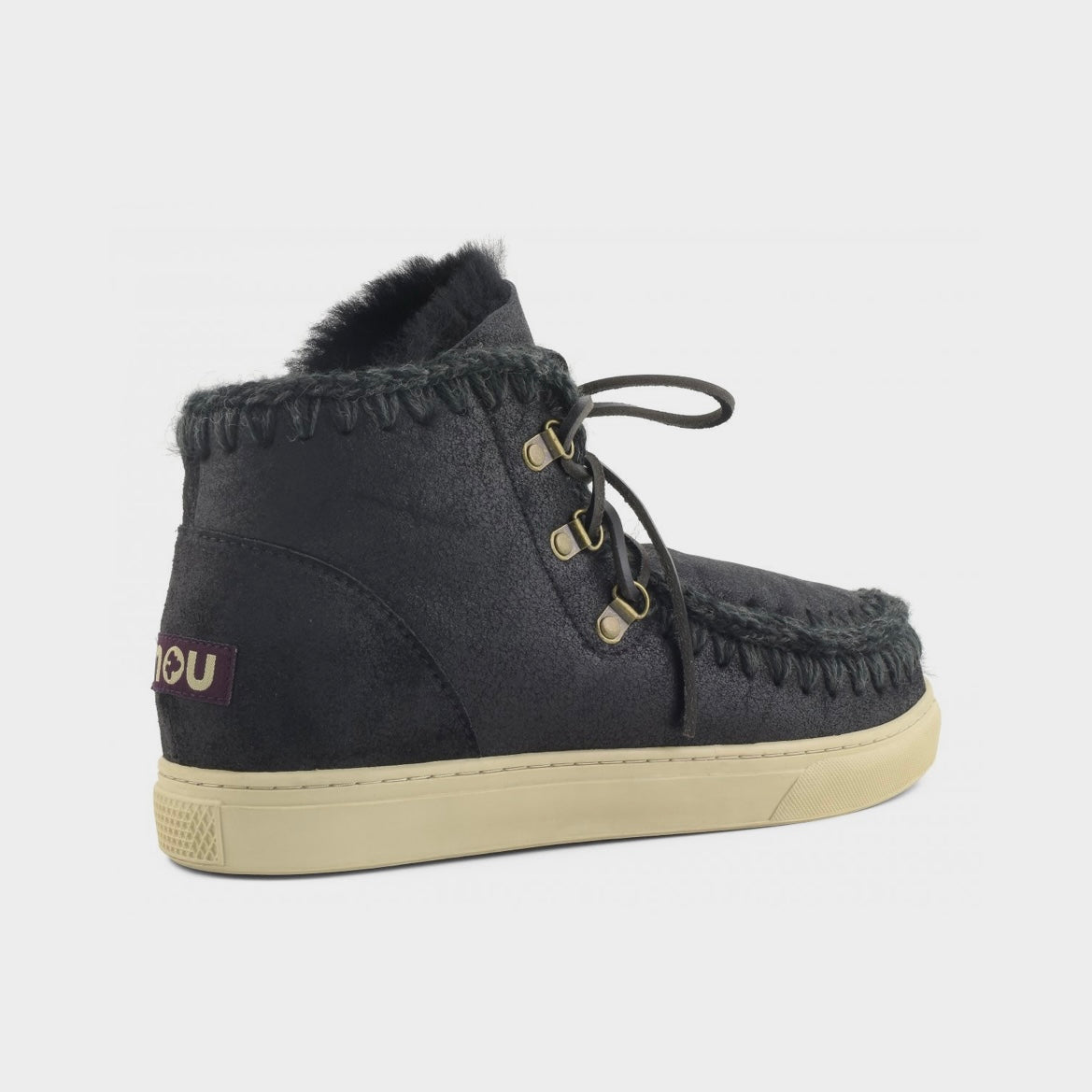 Mou Boots AI23-24 Eskimo Sneaker Lace-up Men's Cracked Black/Grey - Kirù Boutique 28 | Chiavari