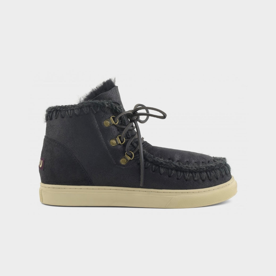 Mou Boots AI23-24 Eskimo Sneaker Lace-up Men's Cracked Black/Grey - Kirù Boutique 28 | Chiavari