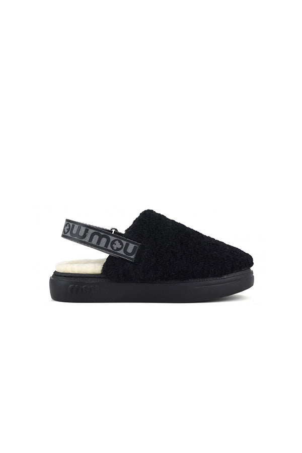 Mou Boots AI23-24 Mou Boots Bold Clog Curly Sheepskin & Backstrap Black - Kirù Boutique 28 | Chiavari
