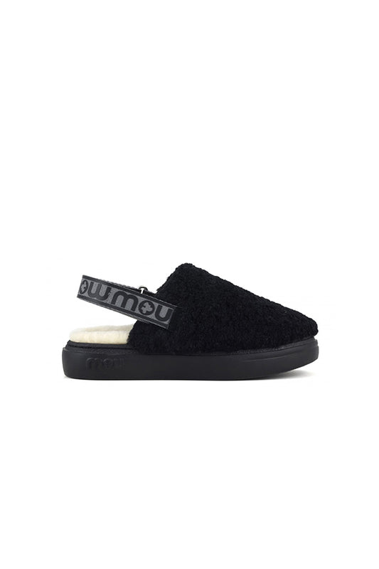 Mou Boots AI23-24 Mou Boots Bold Clog Curly Sheepskin & Backstrap Black - Kirù Boutique 28 | Chiavari