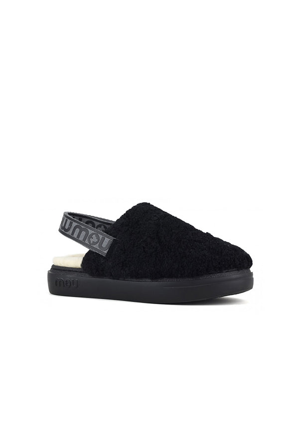 Mou Boots AI23-24 Mou Boots Bold Clog Curly Sheepskin & Backstrap Black - Kirù Boutique 28 | Chiavari