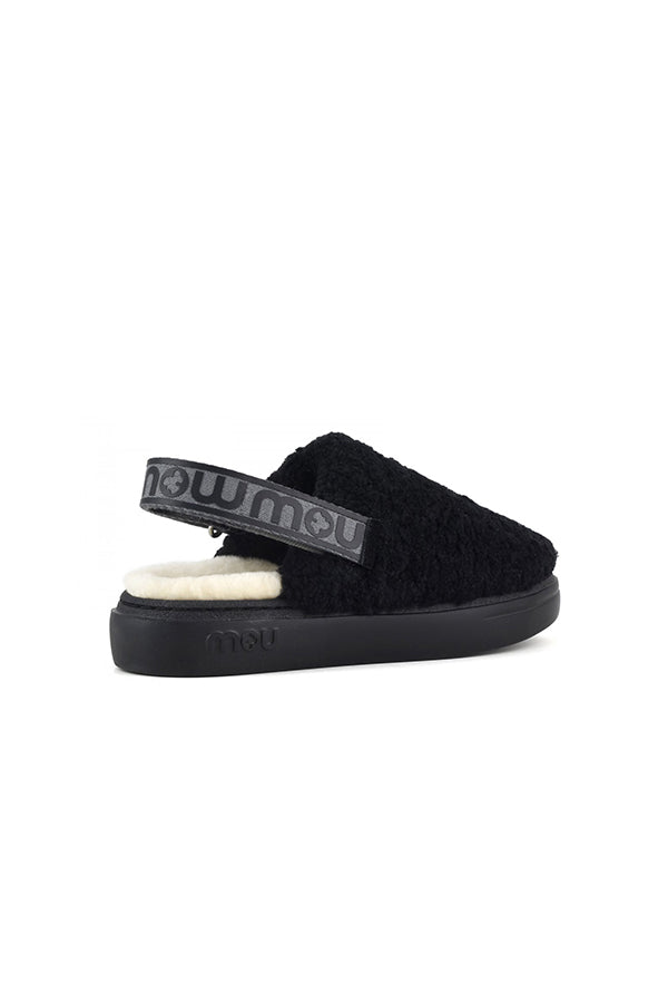 Mou Boots AI23-24 Mou Boots Bold Clog Curly Sheepskin & Backstrap Black - Kirù Boutique 28 | Chiavari