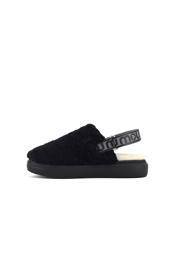 Mou Boots AI23-24 Mou Boots Bold Clog Curly Sheepskin & Backstrap Black - Kirù Boutique 28 | Chiavari